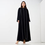 Classic Black Embroidered Abaya - HM