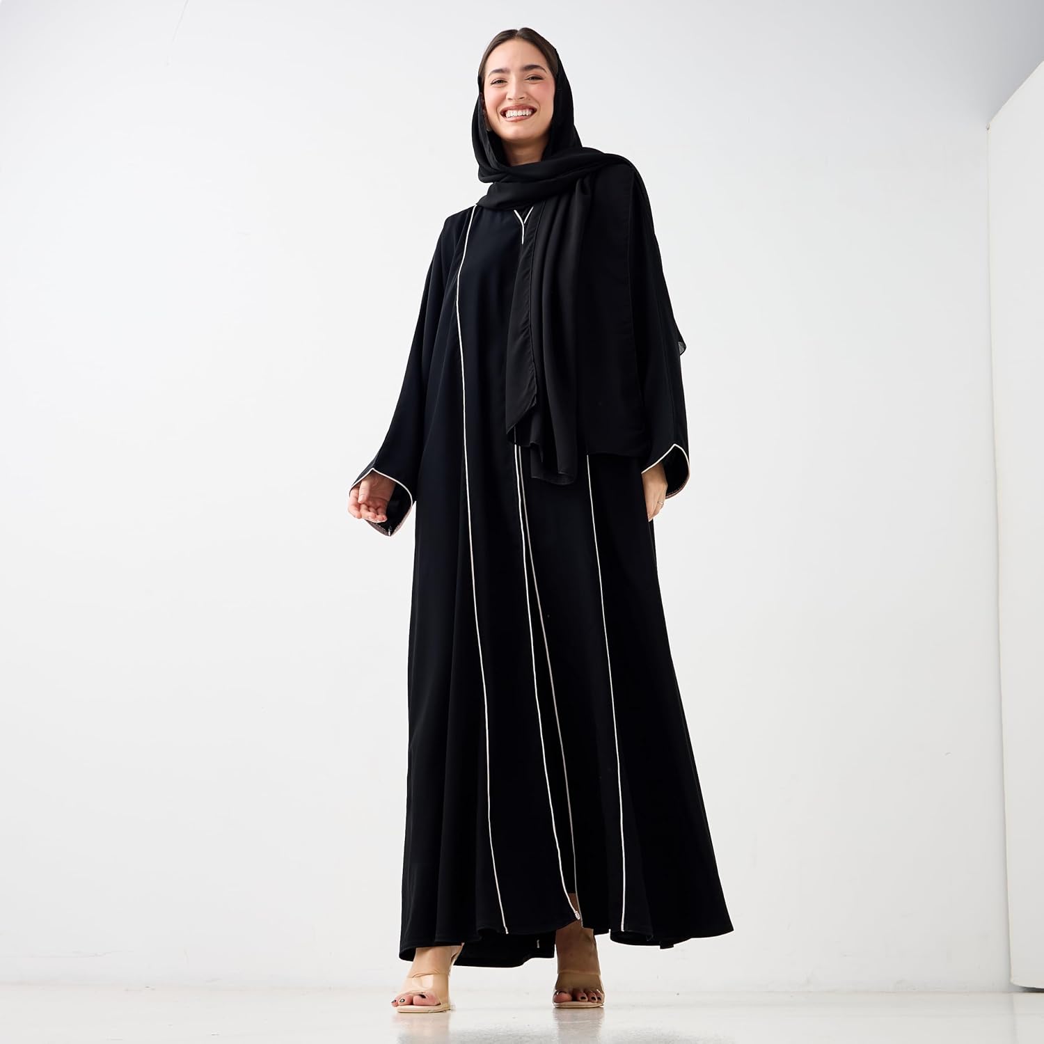 Classic Black Embroidered Abaya - HM