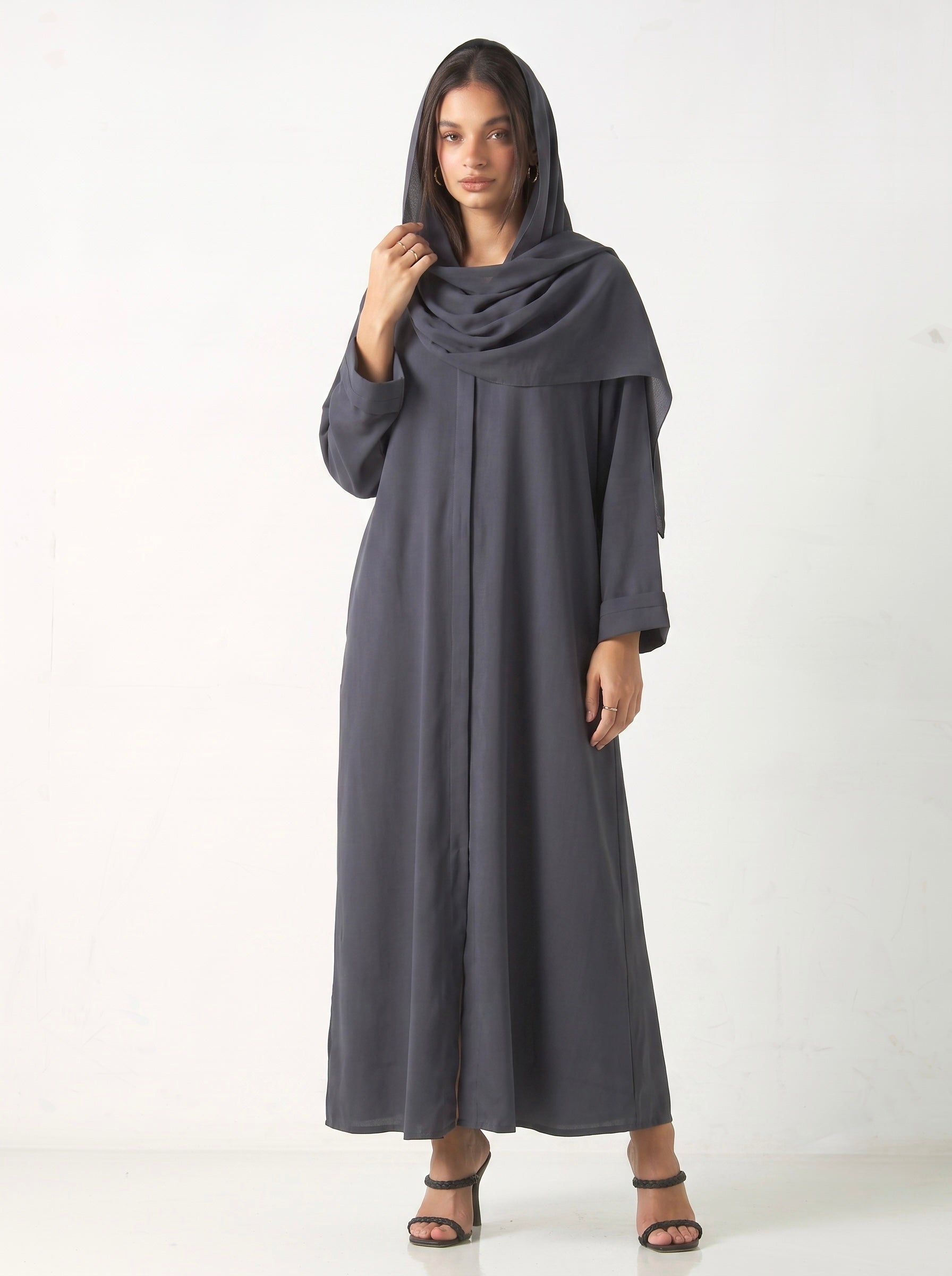 Hadiyath Al Madinah Black Nida Women's Abaya with Hijab