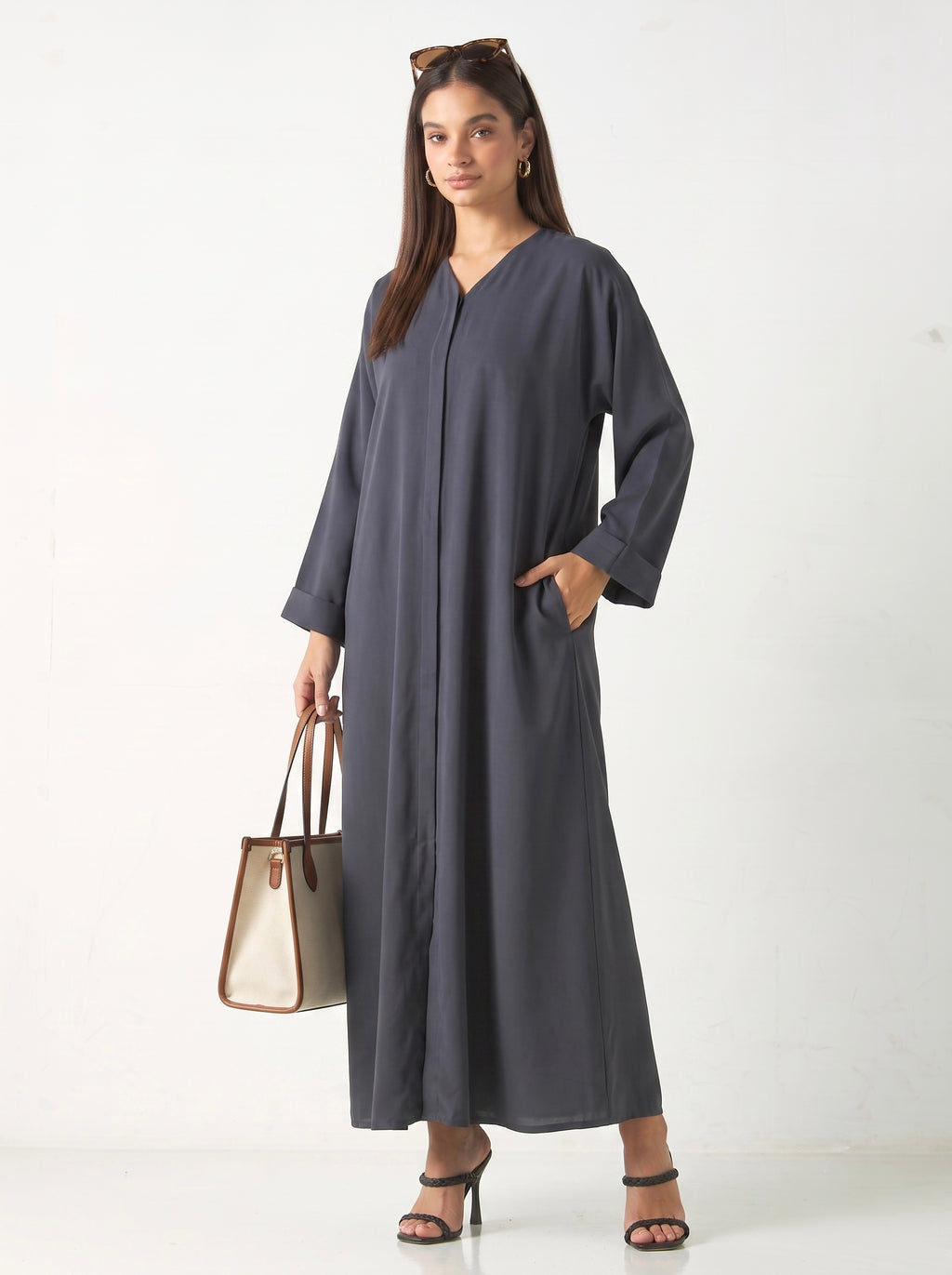 Hadiyath Al Madinah Black Nida Women's Abaya with Hijab