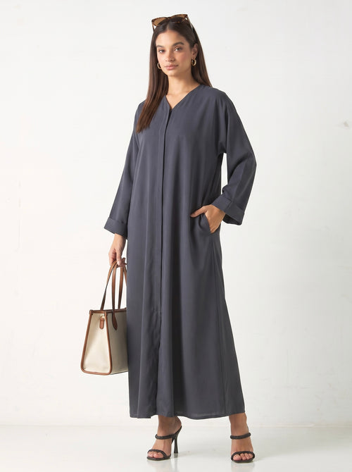 Hadiyath Al Madinah Black Nida Women's Abaya with Hijab