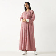 Basics Contrast Trim Abaya - HM