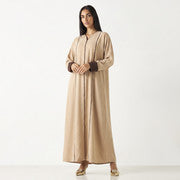 Basics Contrast Trim Abaya - HM