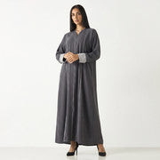 Basics Contrast Trim Abaya - HM